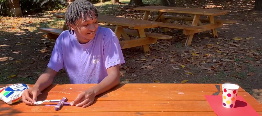 Person sitting at table image