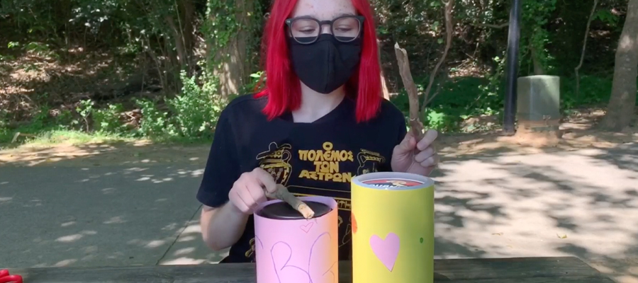 Person holding a drum image