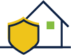 house with shield in front icon