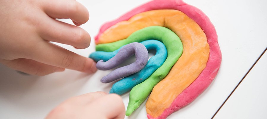 Rainbow made from Playdough image