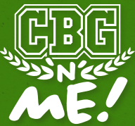 CBG 'n' Me! in white over green background