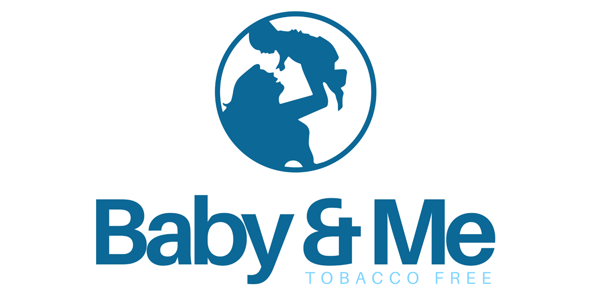 Baby & Me Tobacco Free logo in blue