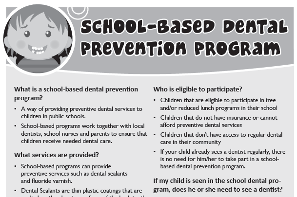 school-based dental prevention program cover