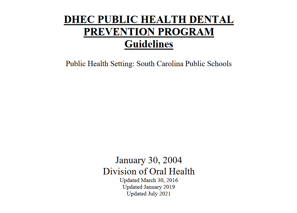 school-based dental prevention program guidelines