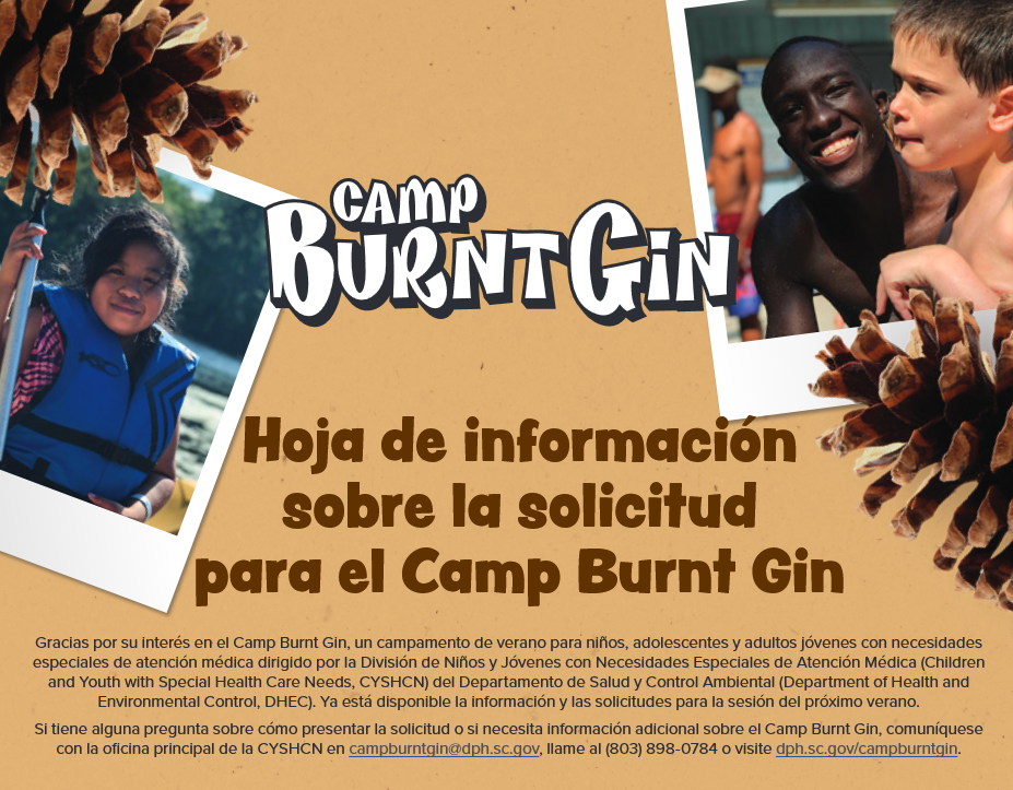 Hoja de información sobre la solicitud para el Camp Burnt Gin