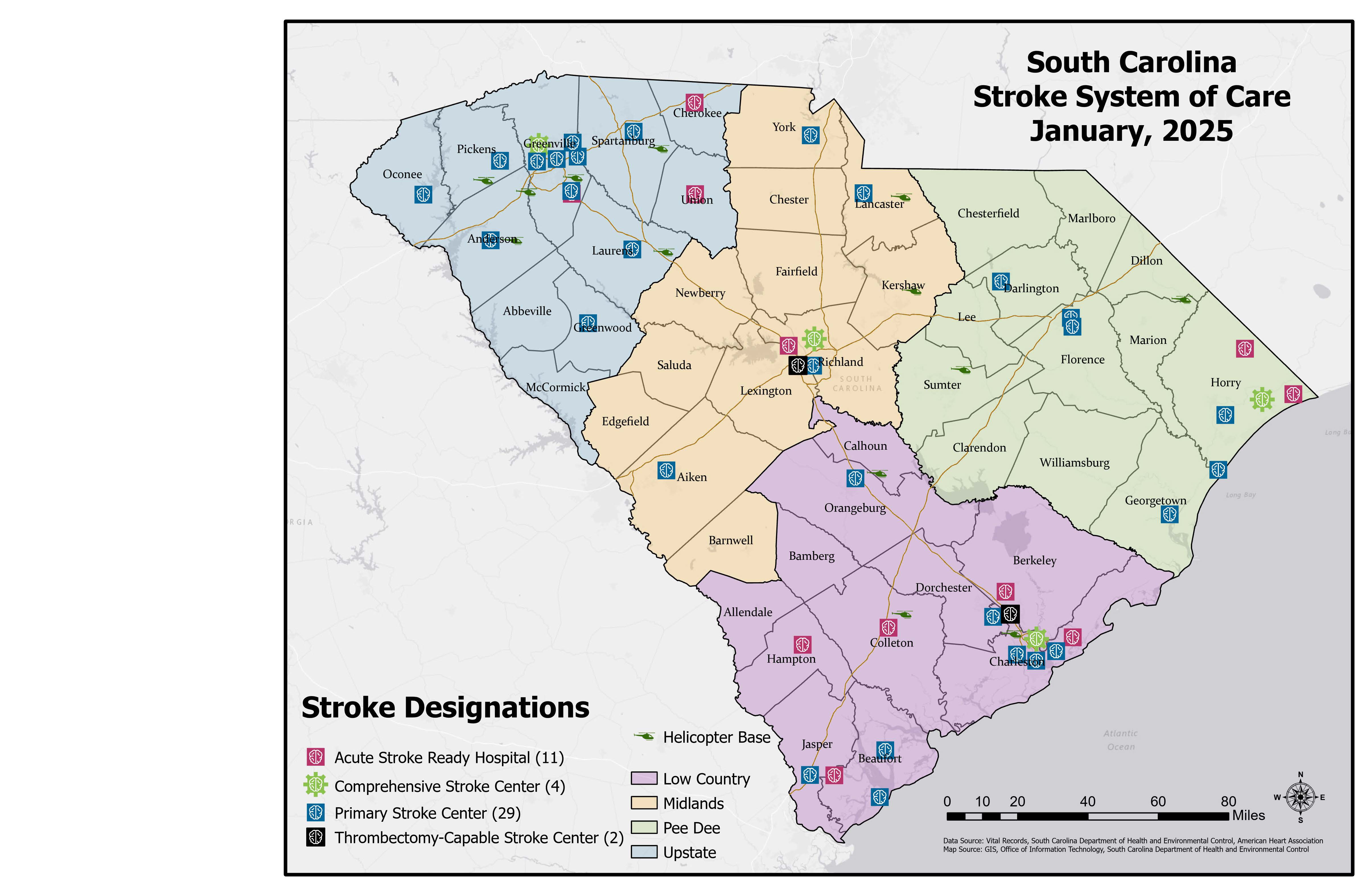 Map of SC Stroke Centers