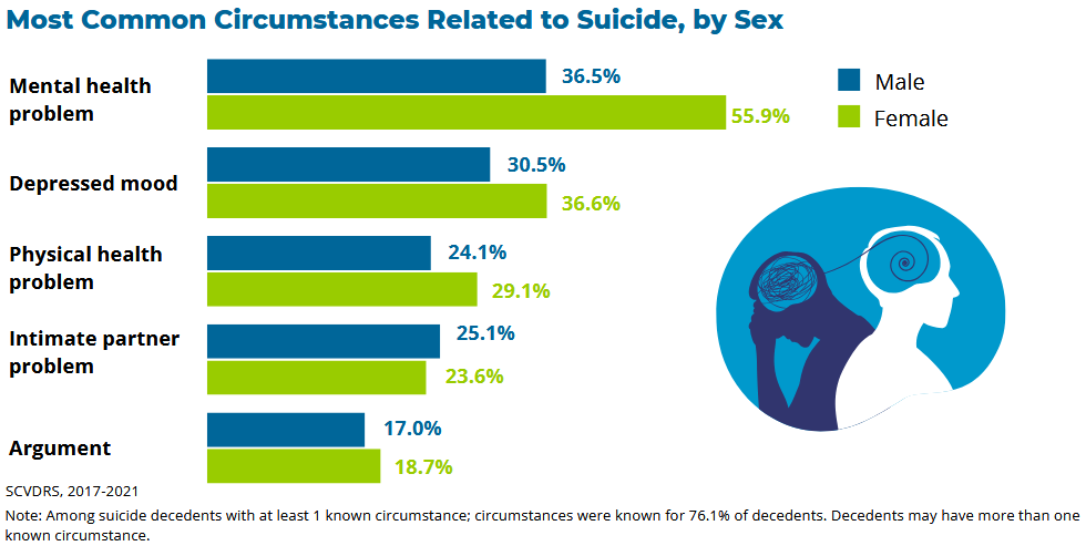 SCVDRS 2021 suicide circumstance graphic