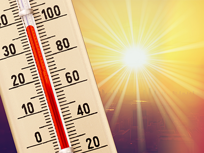 thermometer in front of sun