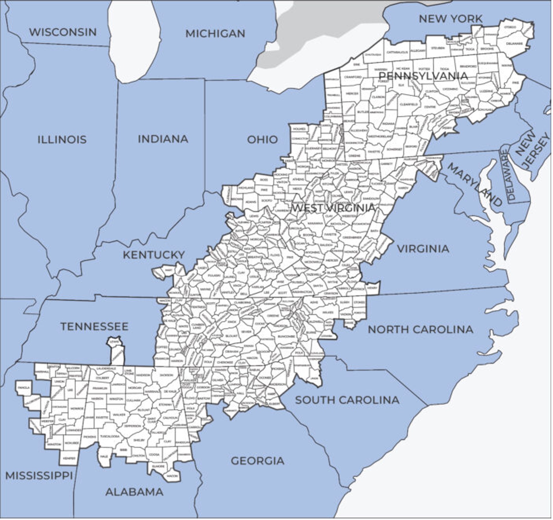 Map of Appalachia