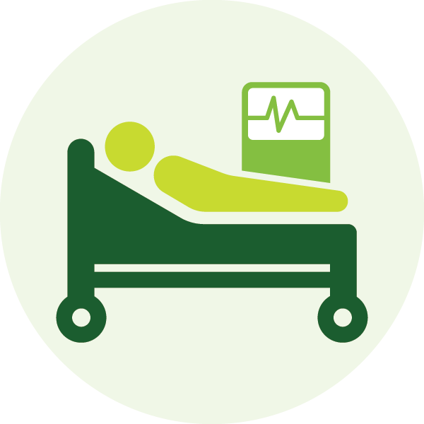 patient in hospital bed icon