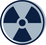 Hazard sign. Links to Radon dashboard