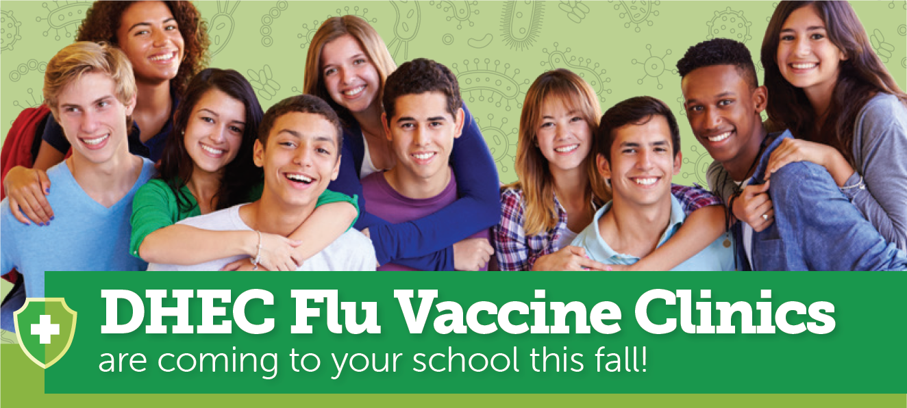DHEC Flu Vaccine Clinics graphic