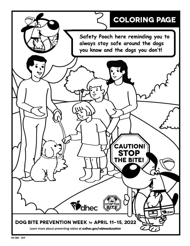 Dog Bite Prevention Coloring Page 3 image