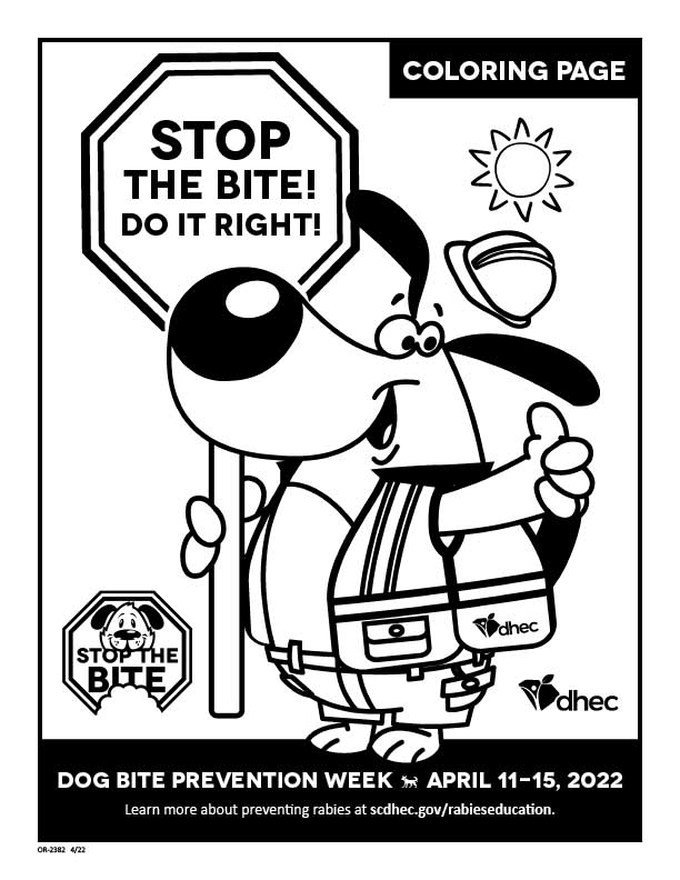 Dog Bite Prevention Coloring Page 1 image