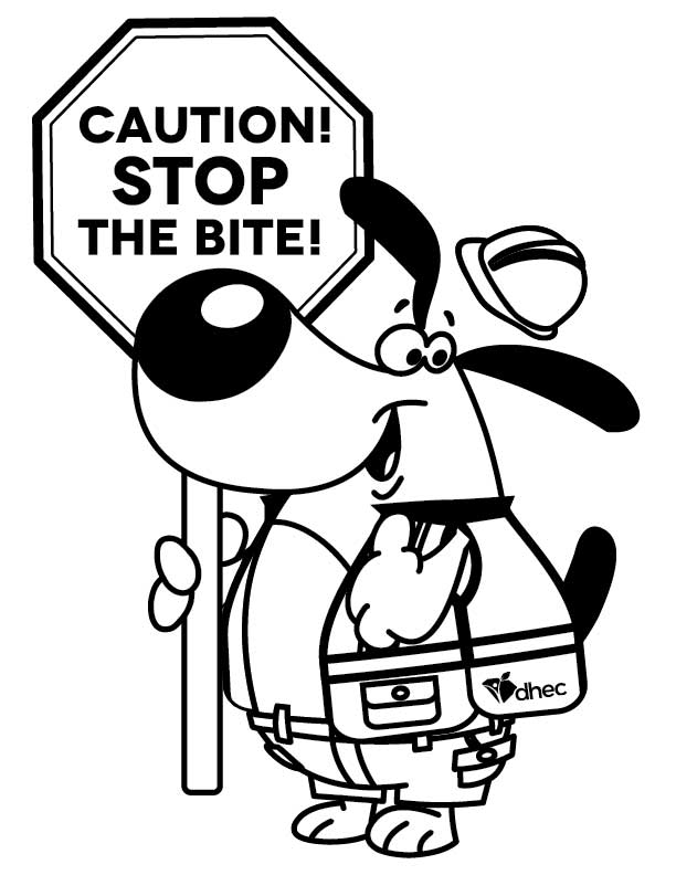 Dog Bite Prevention Mascot Coloring Page image