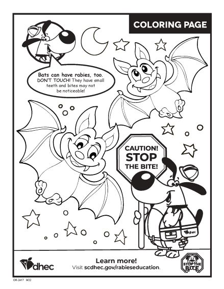 Bats & Rabies Coloring Page image