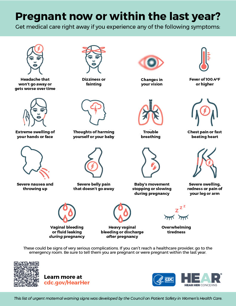 CDC - Maternal Warning Signs Poster