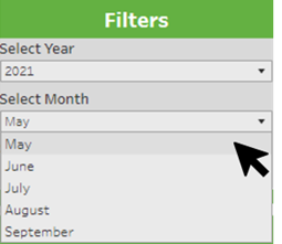 Select Month filter dropdown example image