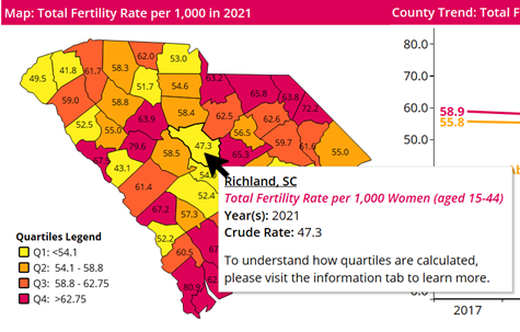 Reproductive Health Dashboard county map example image