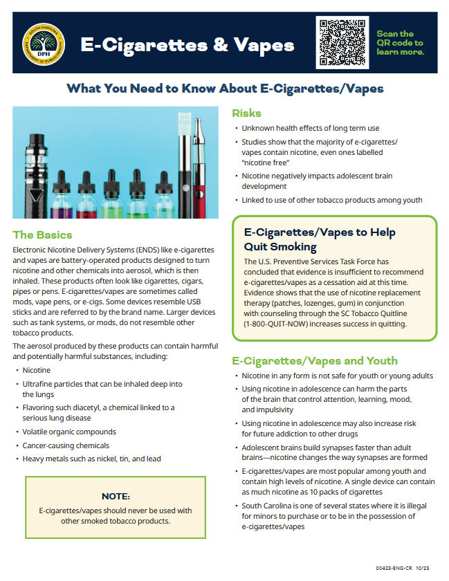 e-cigarettes & vapes fact sheet