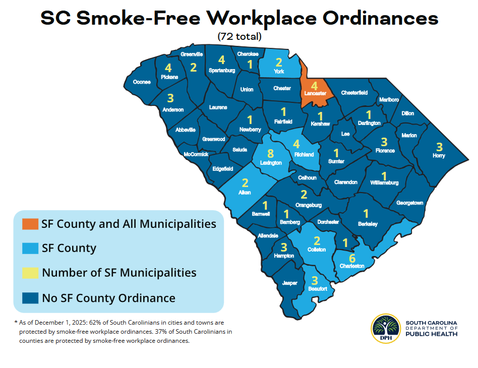 smoke-free workplace ordinance map