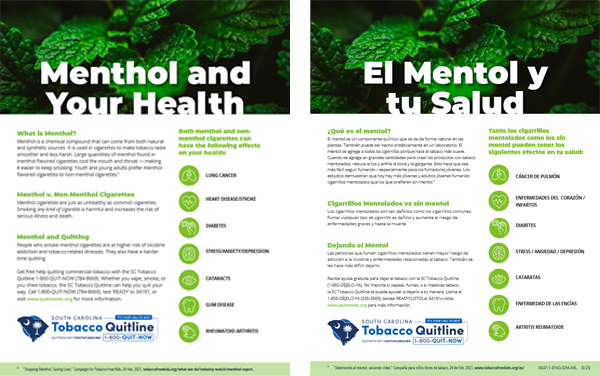 Menthol and your health flyer