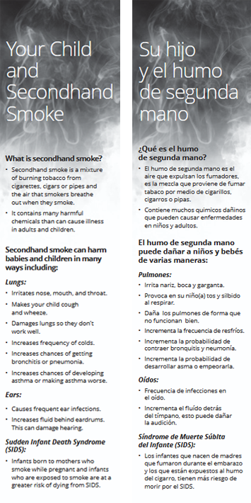 Your child and secondhand smoke bookmark