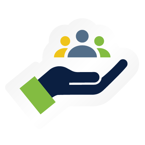 hand holding group of people sticker