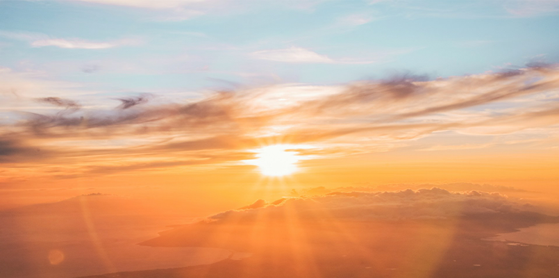 sun rise over the shore