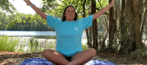 Woman meditating