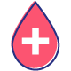 Blood drop with plus sign icon