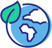 Earth with leaf icon
