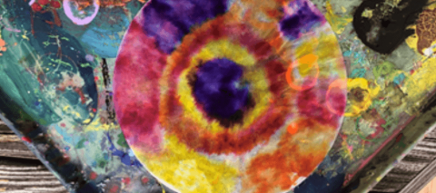 Coffee filters tie dyed image